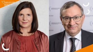Katrin Göring-Eckardt und Abraham Lehrer.